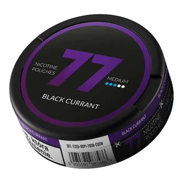 77 Blackcurrant 10.4mg nicotine pouch can