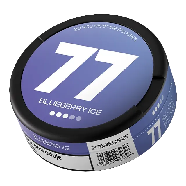 77 Blueberry Ice 10.4mg nicotine pouch can