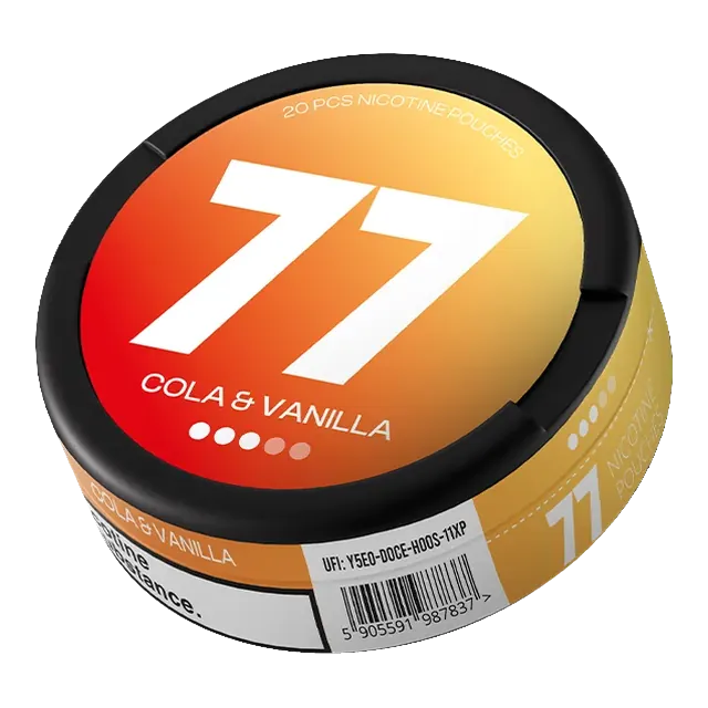 77 Cola and Vanilla 10.4mg nicotine pouch can