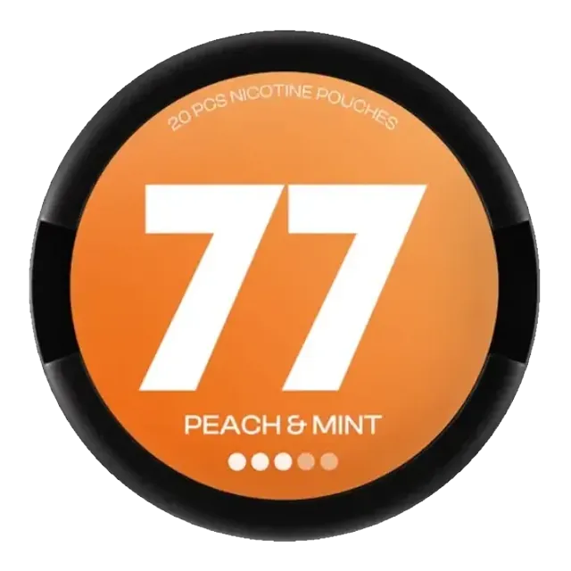77 Peach Mint 10.4mg nicotine pouch can