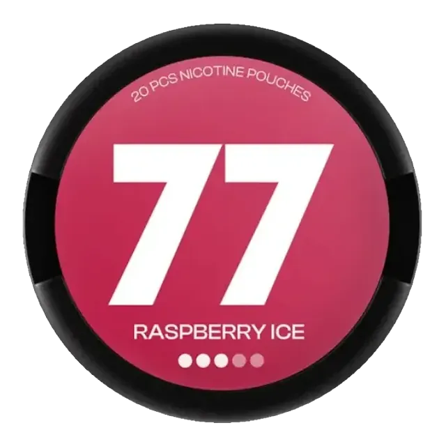 77 Raspberry Ice 10.4mg nicotine pouch can