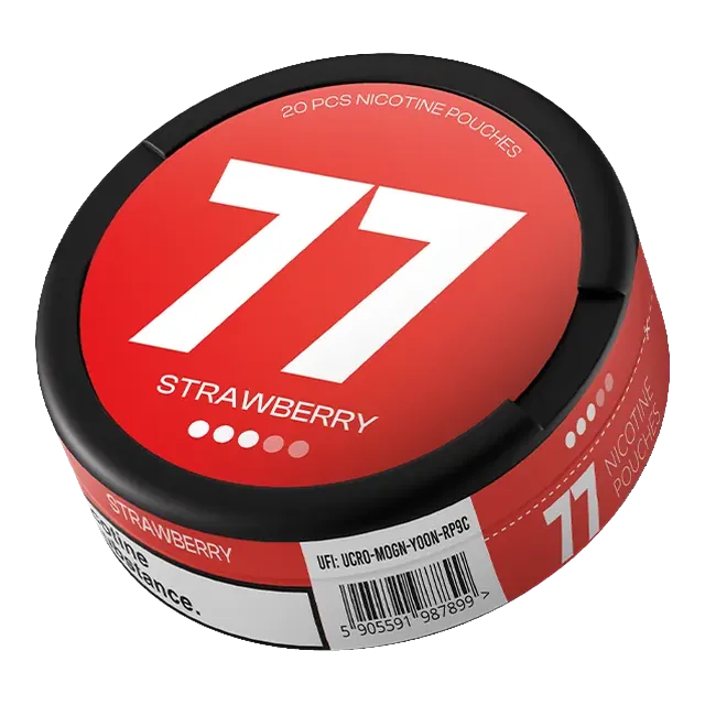 77 Strawberry nicotine pouch can