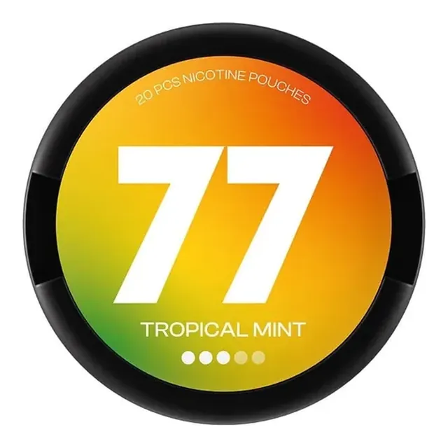 77 Tropical Mint nicotine pouch can