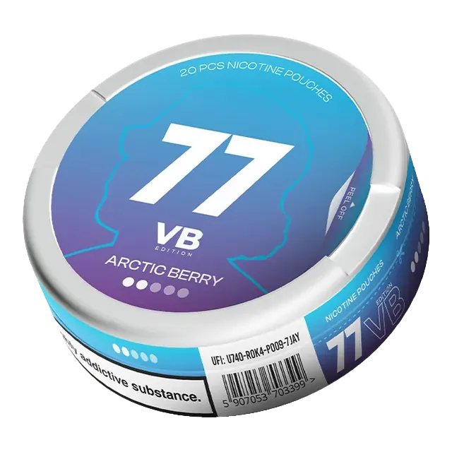 77 VB Edition Arctic Berry Light 5.2mg nicotine pouch can
