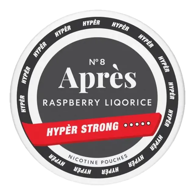Apres Raspberry Liqorice Hyper Strong 11mg nicotine pouch can