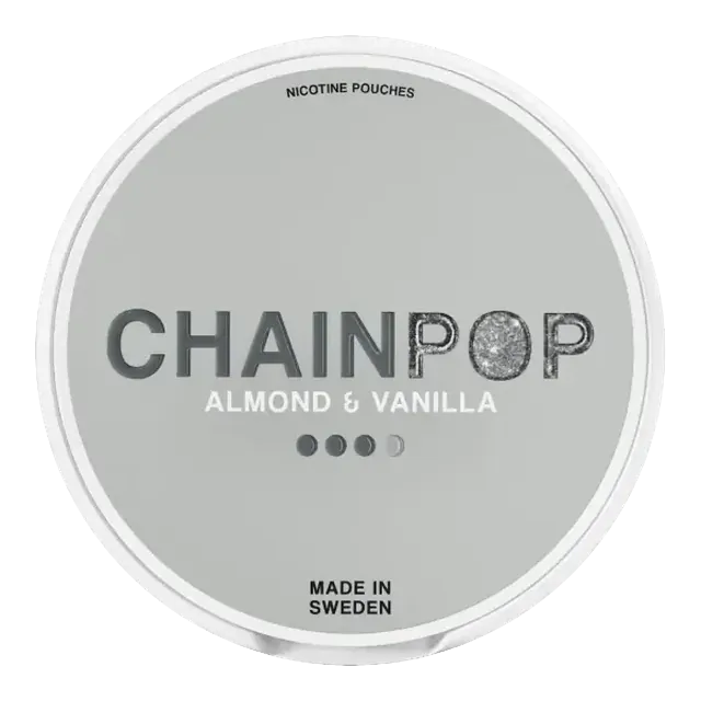 Chainpop Almond and Vanilla 9mg nicotine pouch can