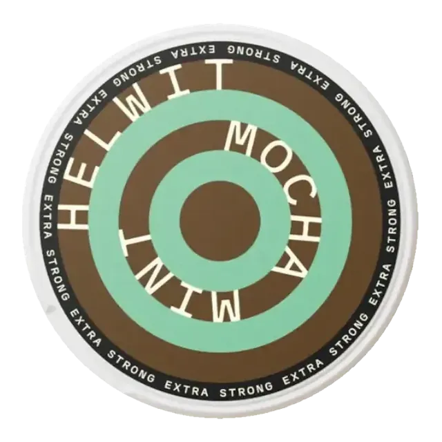 Helwit Mocha Mint Slim Extra Strong 7.5mg nicotine pouch can