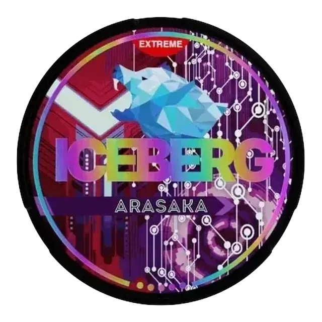Iceberg Arasaka Extra Strong 40mg nicotine pouch can