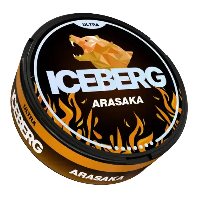 Iceberg Arasaka Ultra 56mg nicotine pouch can