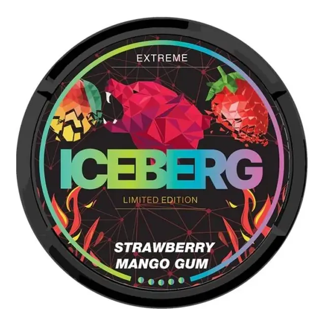 Iceberg Extreme Strawberry Mango Gum 50mg nicotine pouch can