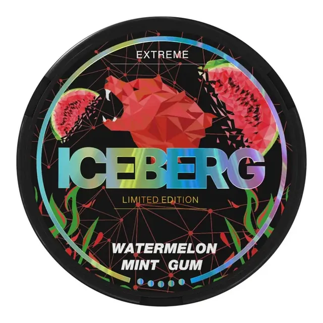 Iceberg Extreme Watermelon Mint Gum 50mg nicotine pouch can
