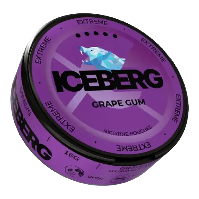 Iceberg Grape Gum 40mg nicotine pouch can
