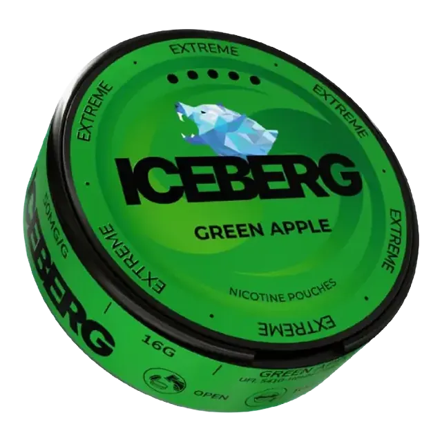 Iceberg Green Apple 40mg nicotine pouch can