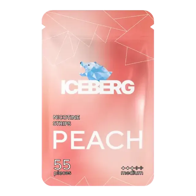 Iceberg Nicotine Strips Peach 11mg nicotine pouch can