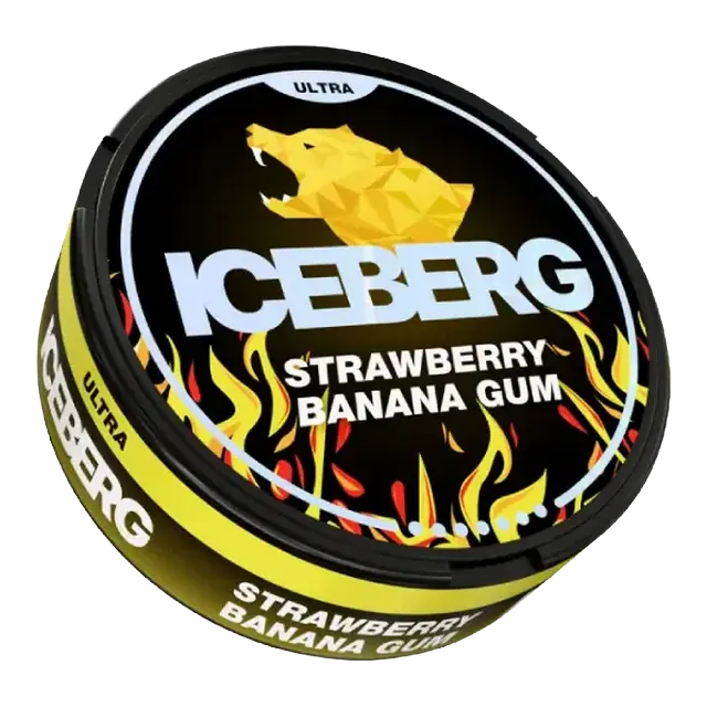 Iceberg Strawberry Banana Gum Ultra 56mg nicotine pouch can
