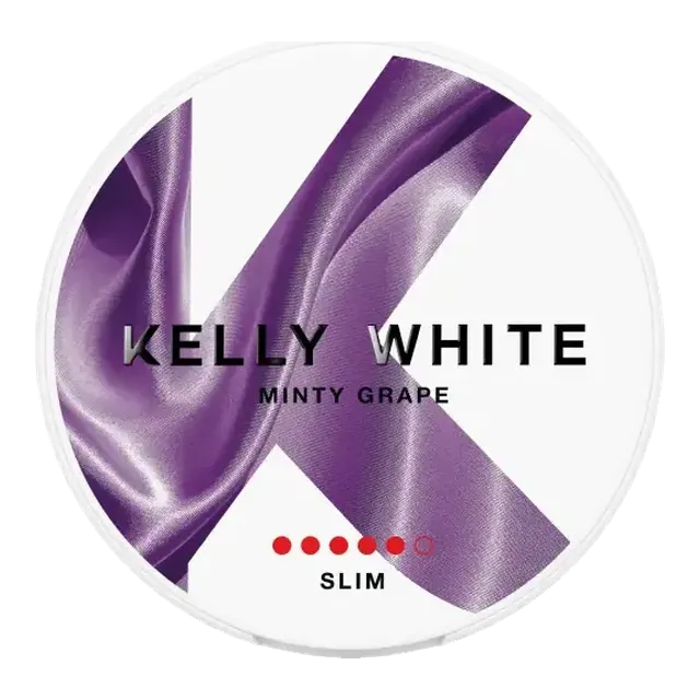 Kelly White Minty Grape Slim Extra Strong 10mg nicotine pouch can