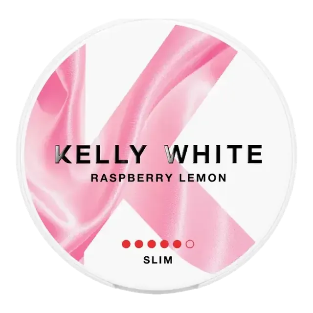 Kelly White Raspberry Lemon Slim Extra Strong 10mg nicotine pouch can