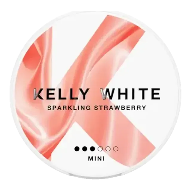 Kelly White Sparkling Strawberry Mini 6mg nicotine pouch can