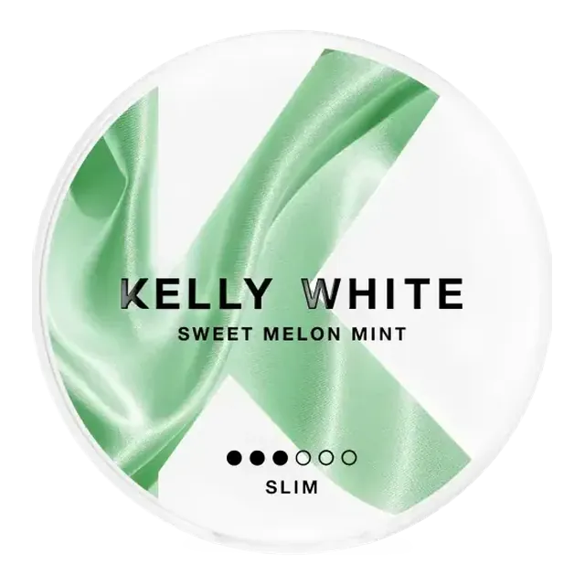 Kelly White Sweet Melon Mint Slim 5mg nicotine pouch can