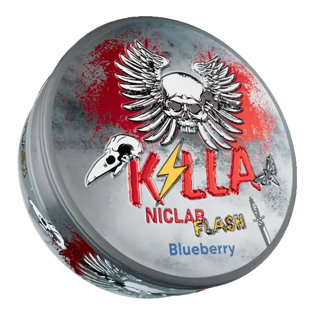 Killa Flash Blueberry 4mg nicotine pouch can