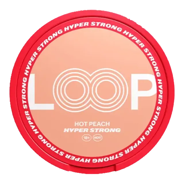 Loop Hot Peach Hyper Strong 15.6mg nicotine pouch can