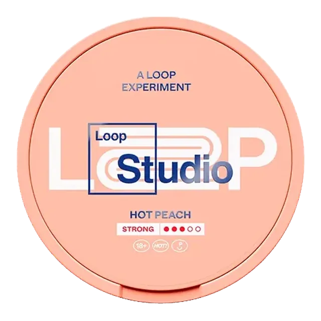 Loop Hot Peach Strong 9.4mg nicotine pouch can