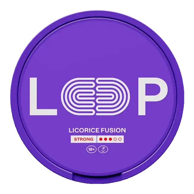 Loop Licorice Fusion Strong 9.4mg nicotine pouch can