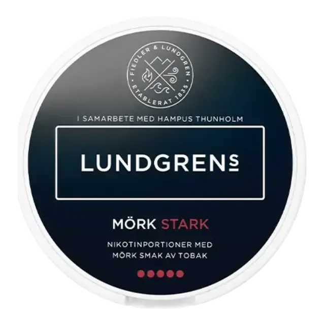 Lundgrens Mörk Stark 10mg nicotine pouch can