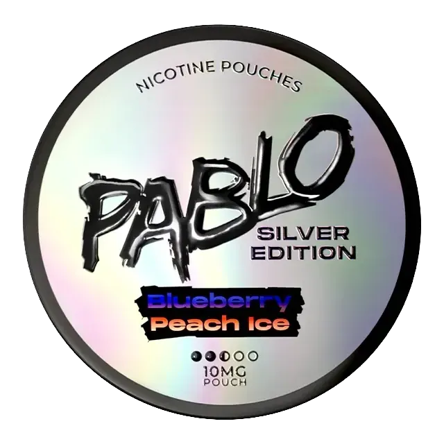 Pablo Silver Blueberry Peach Ice 10.15mg nicotine pouch can