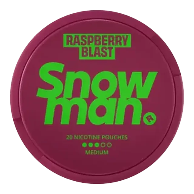 Snowman Raspberry Blast 9mg nicotine pouch can