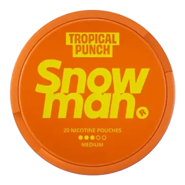 Snowman Tropical Punch 9mg nicotine pouch can
