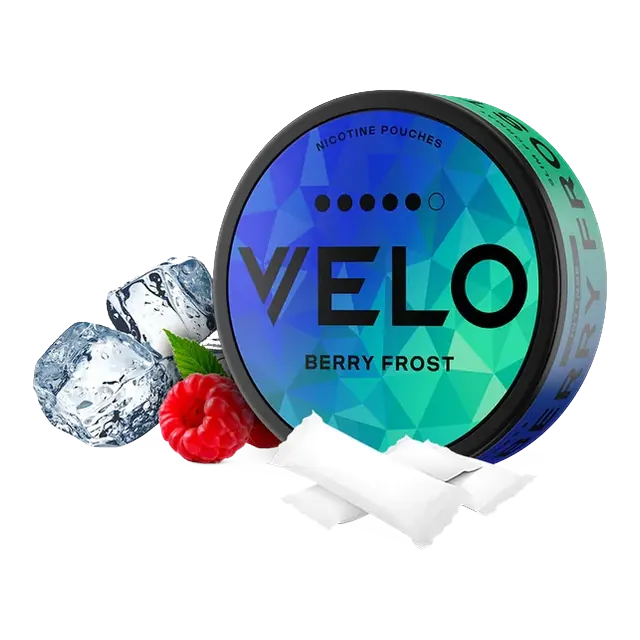 VELO Berry Frost Intense 14mg nicotine pouch can