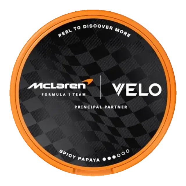 VELO Mclaren Spicy Papaya Slim 8mg nicotine pouch can