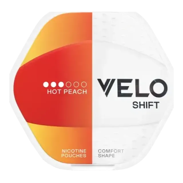 VELO Shift Hot Peach 8mg nicotine pouch can