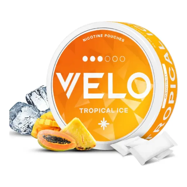 VELO Tropical Ice 10mg nicotine pouch can