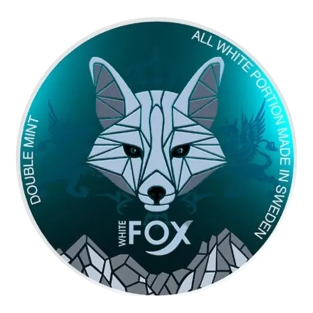 White Fox Double Mint nicotine pouch can
