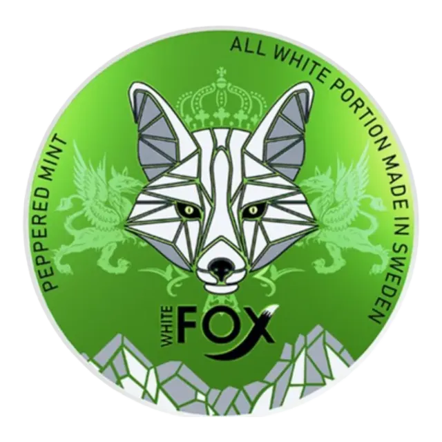 White Fox Peppered Mint nicotine pouch can