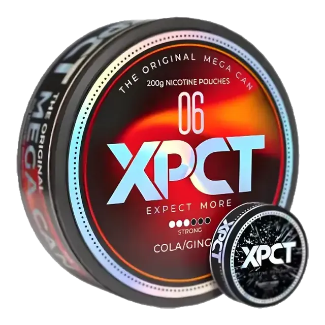 XPCT Black Mega Cola Ginger 8.4mg nicotine pouch can