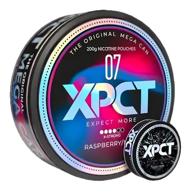 XPCT Black Mega Raspberry Mint 10.4mg nicotine pouch can