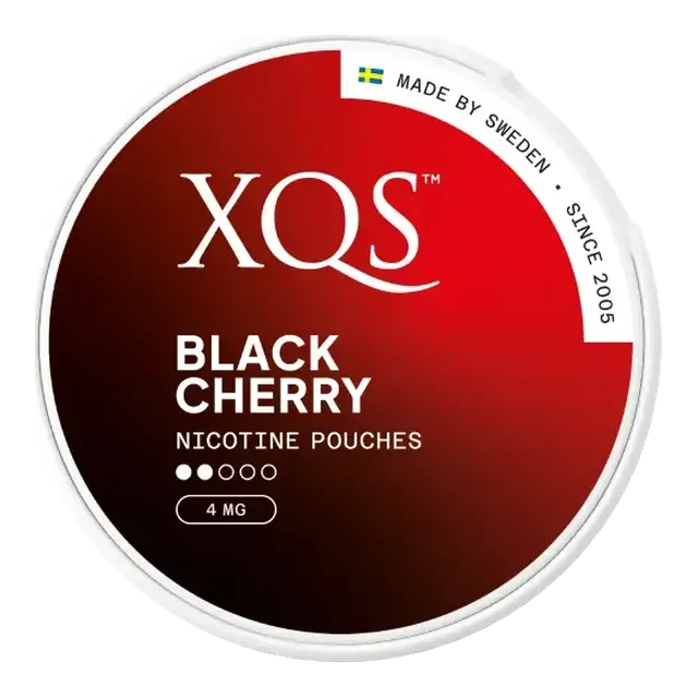 XQS Black Cherry Slim Light 4mg nicotine pouch can