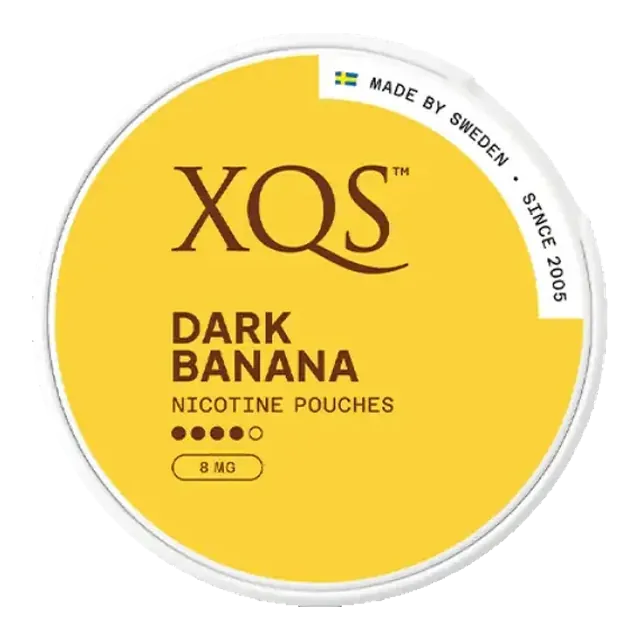 XQS Dark Banana Slim Strong 8mg nicotine pouch can