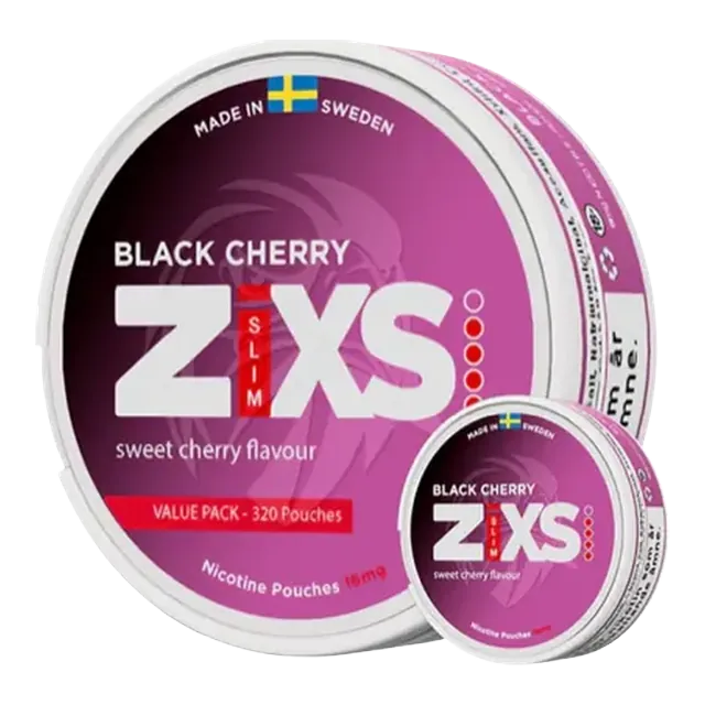Zixs Black Cherry Mega Can 8mg nicotine pouch can