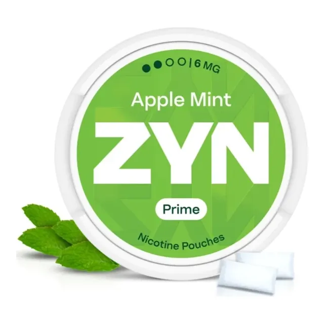 ZYN Apple Mint Prime Mini 6mg nicotine pouch can