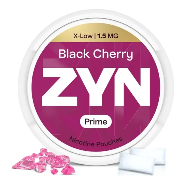 ZYN Black Cherry Prime Mini 1.5mg nicotine pouch can