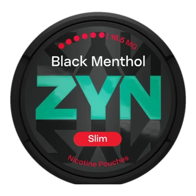 ZYN Black Menthol Slim 16.5mg nicotine pouch can