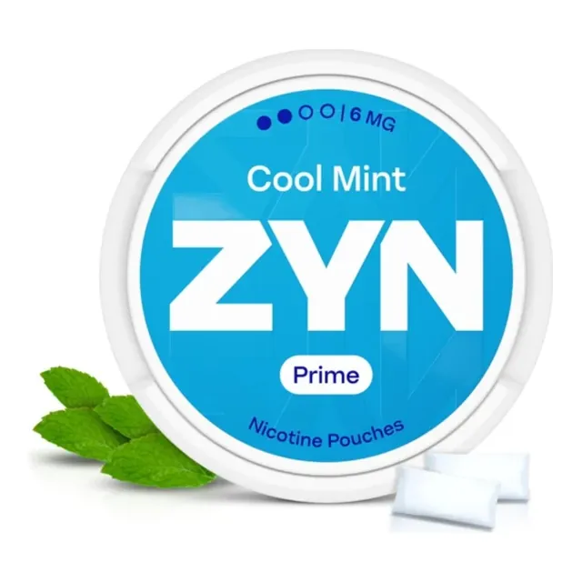 ZYN Cool Mint Prime Mini 6mg nicotine pouch can