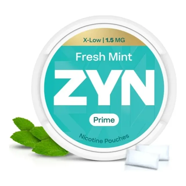 ZYN Fresh Mint Prime Mini 1.5mg nicotine pouch can