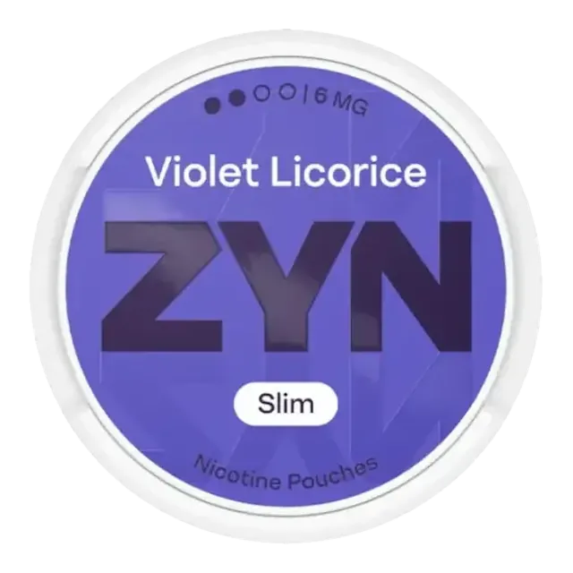 ZYN Violet Licorice Slim S2 6mg nicotine pouch can
